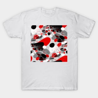 Stir Crazy - Abstract - Red, Gray, Black, White T-Shirt